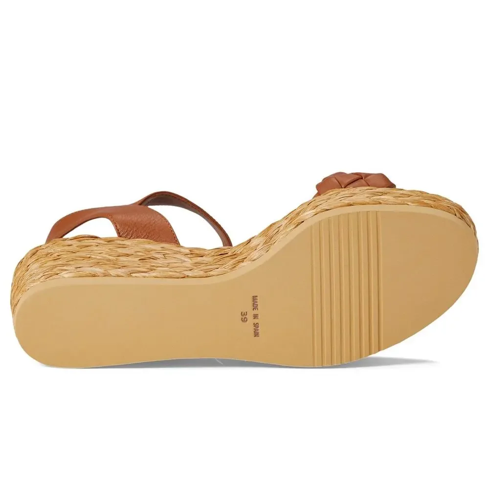 ANDRÉ ASSOUS WOMENS CECILIA LEATHER WEDGE SANDALS BROWN 11 MEDIUM (B,M)